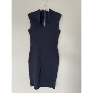 Stunning Fitted Navy Blue Dress Midi - Rolla Coster
